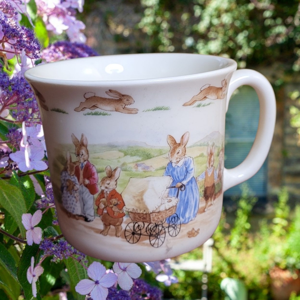 Charming Springtime Rabbit-Themed Ceramic Mug